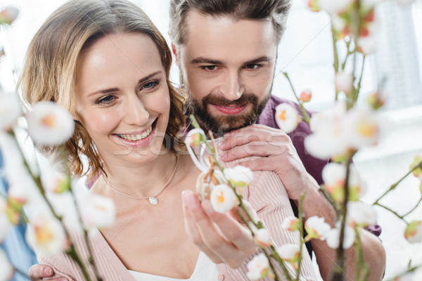 Couple with easter decoration Stock photo © LightFieldStudios