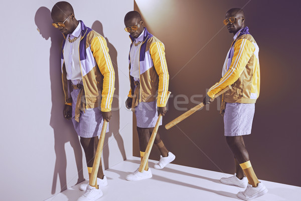 スタイリッシュ アフリカ系アメリカ人 男 バット ショット 小さな ストックフォト © LightFieldStudios