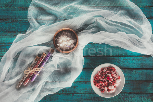 Badkamer zout twee platen top Stockfoto © LightFieldStudios