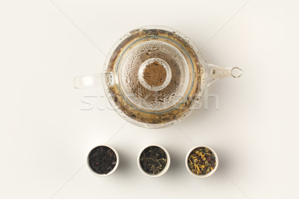 Сток-фото: травяной · чай · стекла · чайник · Top · мнение · высушите
