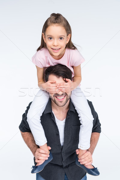 快樂 父親 頸部 可愛 小 商業照片 © LightFieldStudios