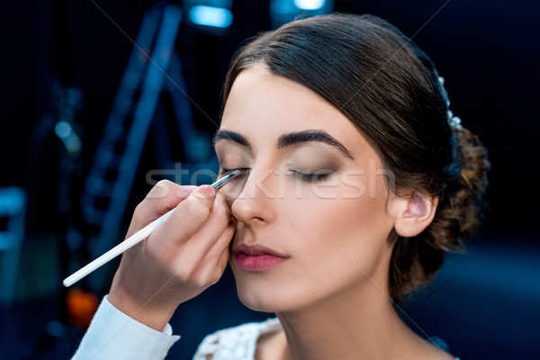 Femeie machiaj portret make-up artist frumuseţe Imagine de stoc © LightFieldStudios