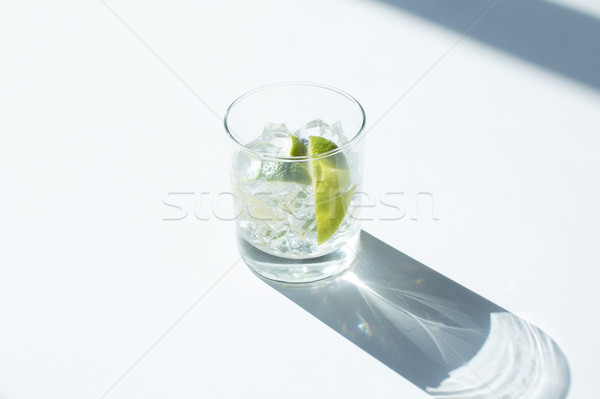 Gin üveg közelkép kilátás citrus jégkockák Stock fotó © LightFieldStudios
