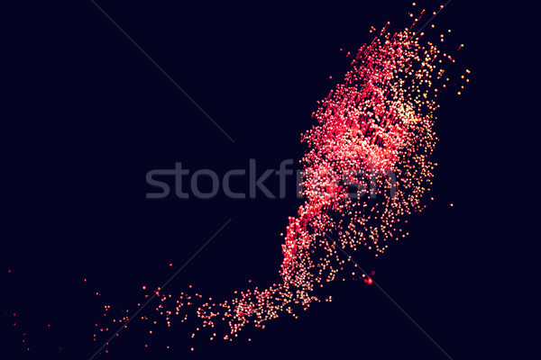 Błyszczący czerwony włókno optyka ciemne Zdjęcia stock © LightFieldStudios