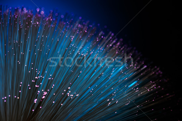 Foto stock: Azul · fibra · óptica · textura · comunicación