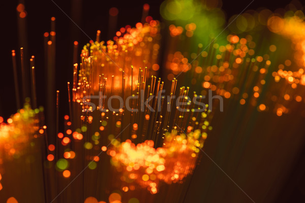 Stockfoto: Selectieve · aandacht · oranje · vezel · optica · abstract