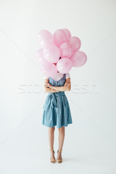 woman and pink balloons Stock photo © LightFieldStudios