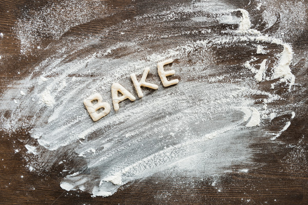 Top eetbaar woord bakken zoete Stockfoto © LightFieldStudios