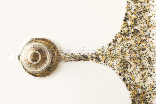 herbal tea in glass teapot Stock photo © LightFieldStudios
