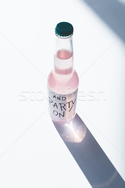 Alkoholos ital üveg magasról fotózva kilátás felirat buli Stock fotó © LightFieldStudios