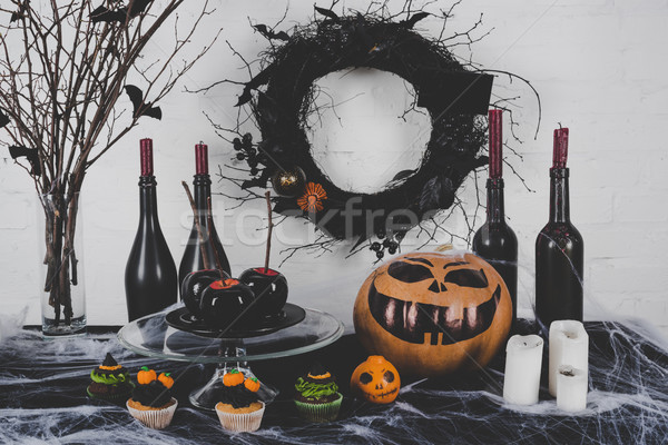 Halloween decoraciones delicioso manzana postre Foto stock © LightFieldStudios