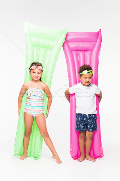 Stock foto: Kinder · Badebekleidung · Schwimmen · liebenswert · halten