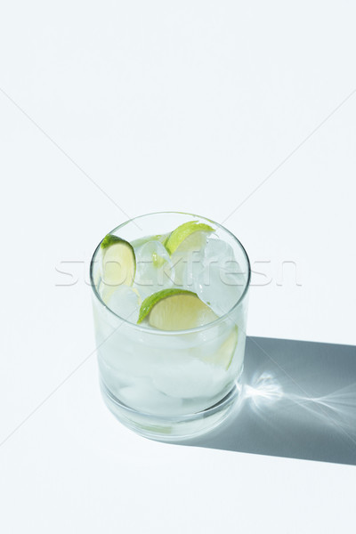 Gin koktél közelkép kilátás citrus jégkockák Stock fotó © LightFieldStudios