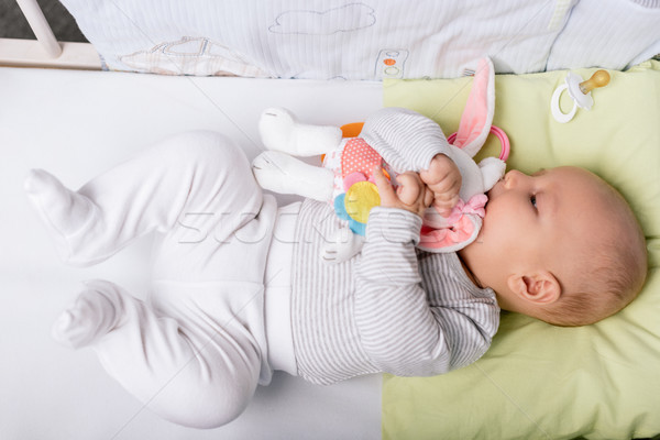 baby with toy in crib Stock photo © LightFieldStudios