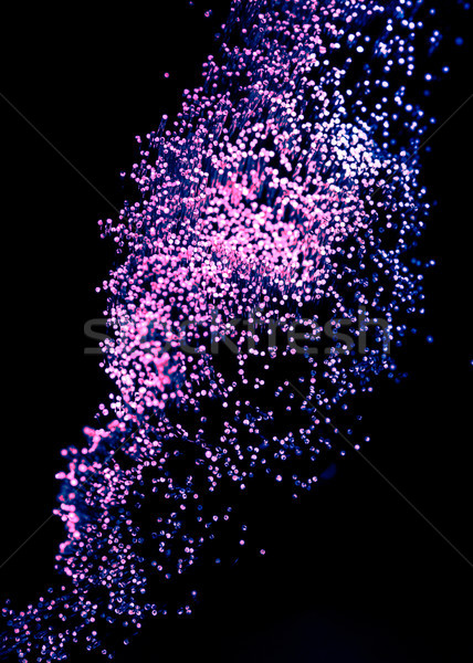 shiny purple fiber optics on dark background, looks like constellation in space Stock photo © LightFieldStudios