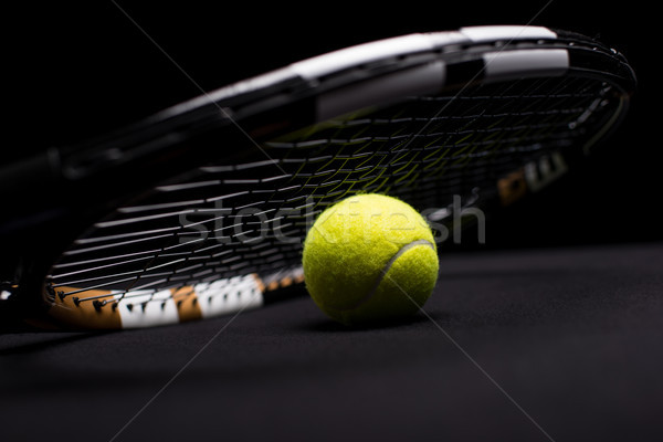 Teniszlabda közelkép kilátás játék életstílus citromsárga Stock fotó © LightFieldStudios