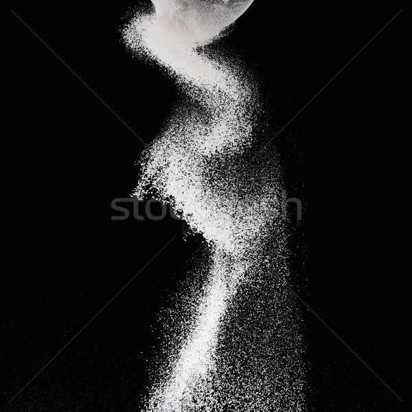 sieve with falling flour isolated on black Stock photo © LightFieldStudios