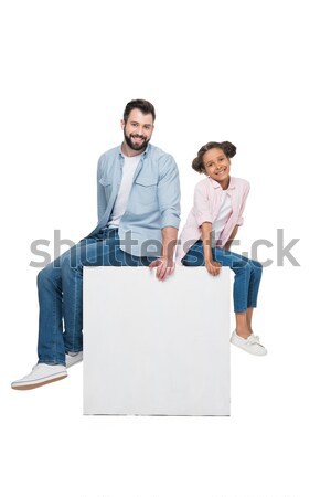 Smiling father with cute little son Stock photo © LightFieldStudios