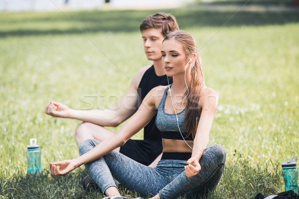couple meditating together Stock photo © LightFieldStudios