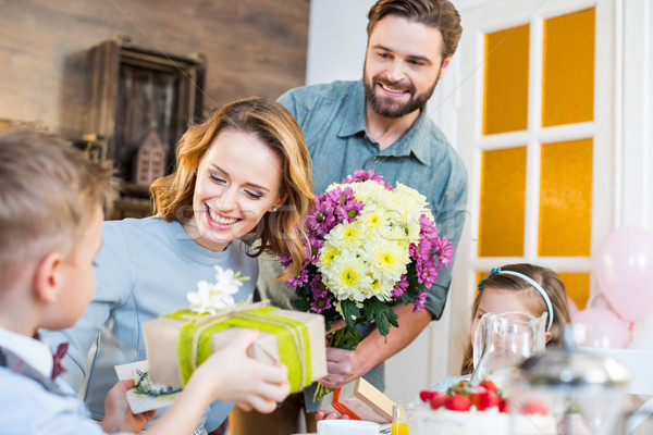 Family celebrating Mothers Day Stock photo © LightFieldStudios