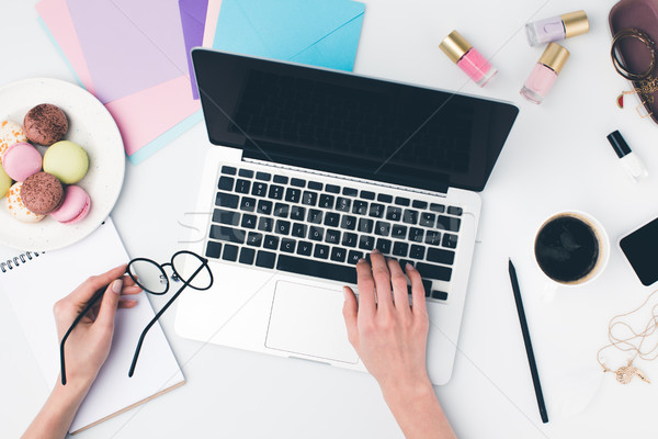 woman using laptop Stock photo © LightFieldStudios