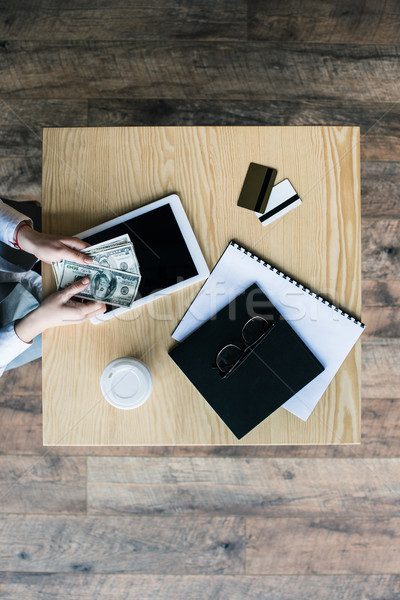 businesswoman counting cash Stock photo © LightFieldStudios