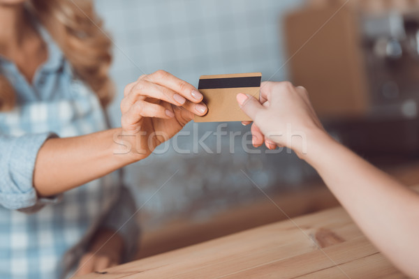 payment with credit card in cafe  Stock photo © LightFieldStudios