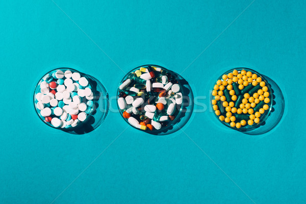 colorful pills in petri dishes Stock photo © LightFieldStudios