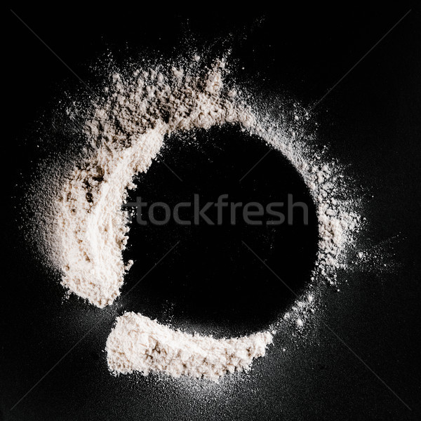 top view of flour on black surface Stock photo © LightFieldStudios