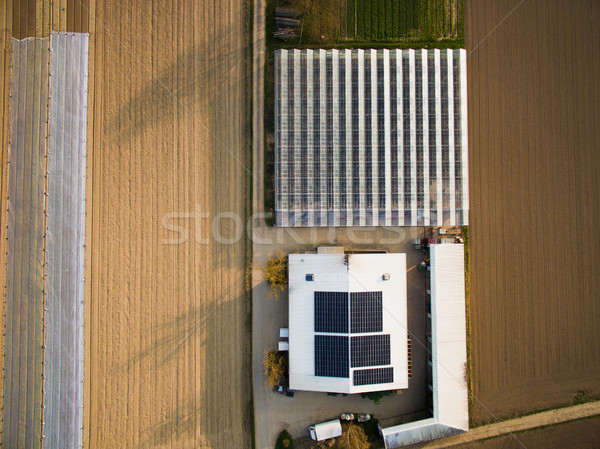 Campo serra casa pannelli solari Germania Foto d'archivio © LightFieldStudios