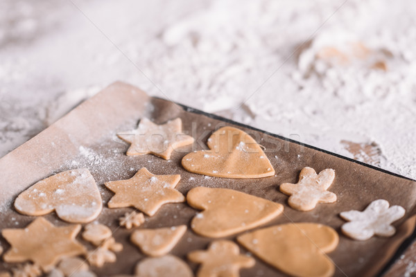 'Close-up view of uncooked homemade cookies on baking paper Stock photo © LightFieldStudios