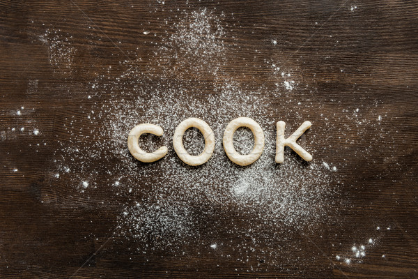 Stock foto: Top · Ansicht · Cookies · Briefe · Puderzucker · Cookie