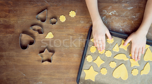 Top Ansicht Kind Cookies Stock foto © LightFieldStudios