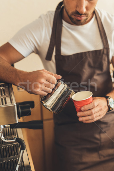 Бариста кофе мнение молоко Сток-фото © LightFieldStudios