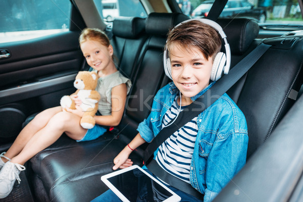 Bruder Schwester bereit Auto Reise wenig Stock foto © LightFieldStudios