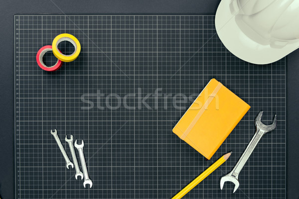 Notebook and tools on graph paper Stock photo © LightFieldStudios