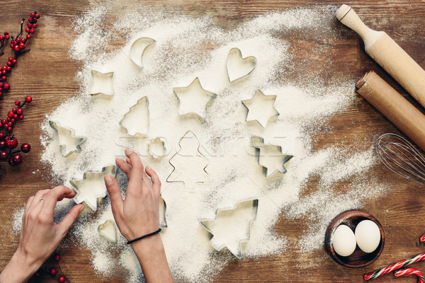 person making christmas cookies Stock photo © LightFieldStudios