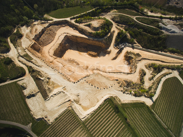 Aerial view of sand quarry with fields around, Germany Stock photo © LightFieldStudios