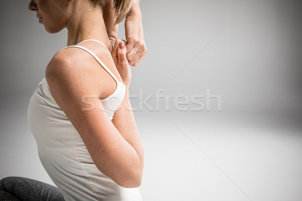 アスレチック 女性 ストレッチング 側面図 背景 スポーツ ストックフォト © LightFieldStudios