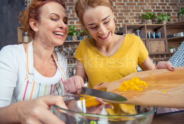Mother and daughter cooking together Stock photo © LightFieldStudios