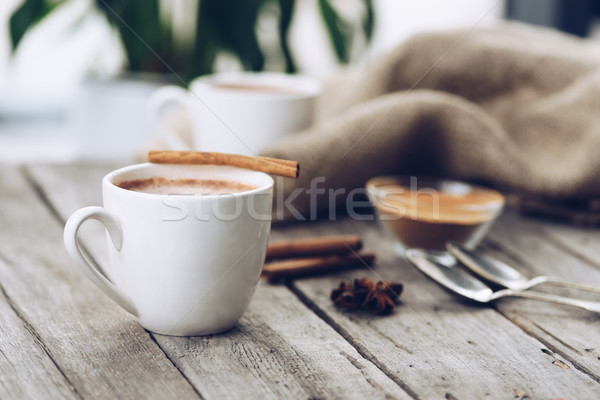 Taza cacao mesa vista aromático Foto stock © LightFieldStudios