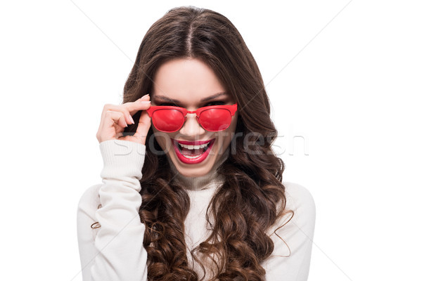女性 見える サングラス 小さな 笑い 明るい ストックフォト © LightFieldStudios