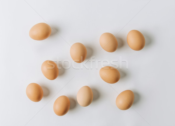 brown eggs scattered on white background Stock photo © LightFieldStudios