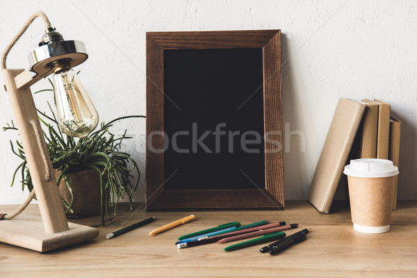 photo frame and coffee to go on table Stock photo © LightFieldStudios