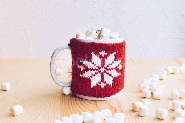 Cup cacao view marshmallow Foto d'archivio © LightFieldStudios