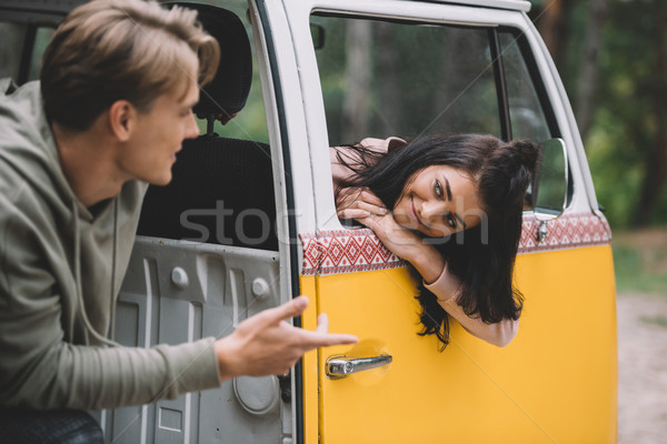 couple talking in minivan   Stock photo © LightFieldStudios