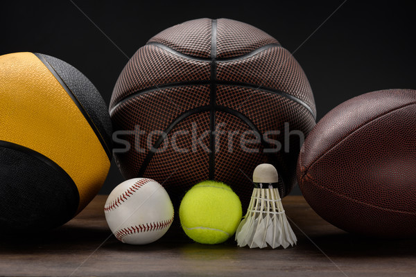 various sports balls and shuttlecock Stock photo © LightFieldStudios