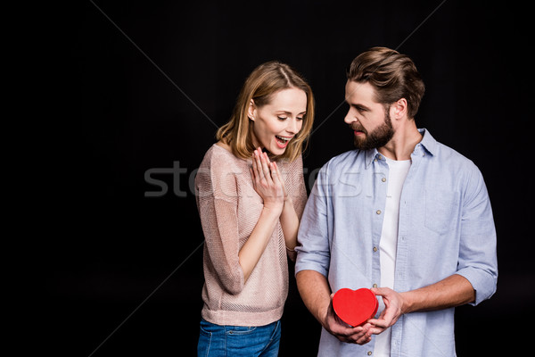 Couple with gift for Valentine's Day Stock photo © LightFieldStudios