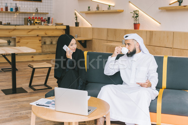 muslim businesspeople having conversation Stock photo © LightFieldStudios