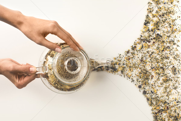 человек травяной чай выстрел стекла Сток-фото © LightFieldStudios